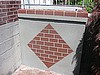Vertical wall overlay with design